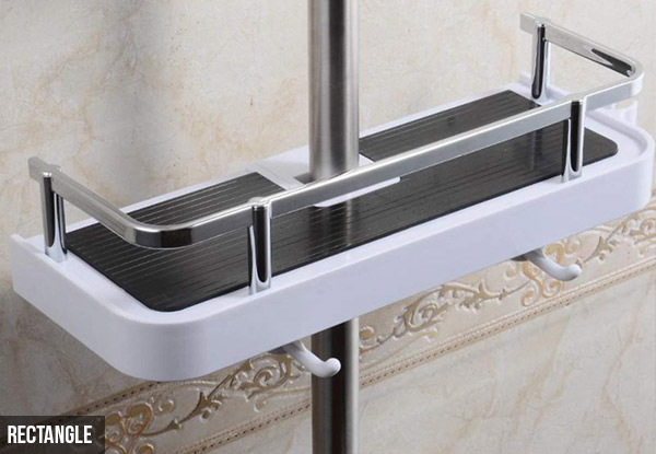 Bathroom Shower Pole Caddy Shelf - Two Styles Available