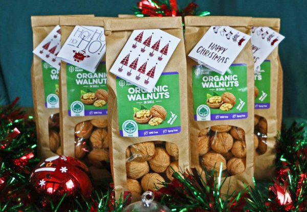 Four Packs of 300gm Xmas New Season New Zealand Grown Organic Walnuts - Option for Six Packs