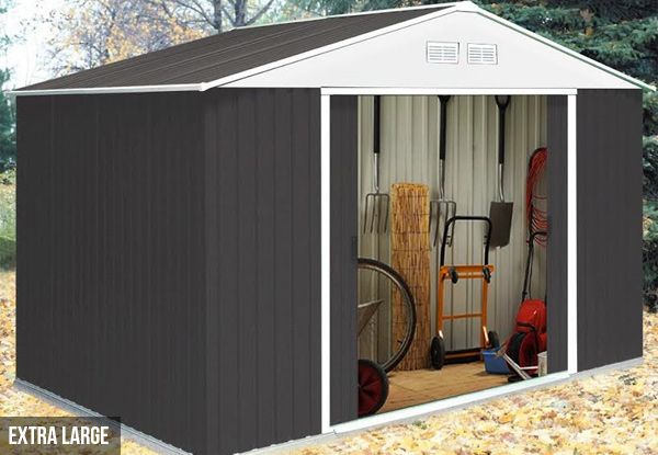 Large or Extra Large Super Heavy Duty Black Garden Shed with Base Frame