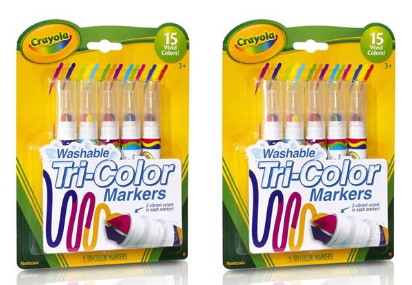 Two-Pack of Crayola Washable Tri-Colour Markers