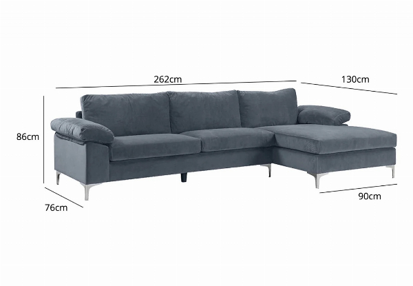 Ronni Upholstered Sectional Sofa - Available in Three Colours & Option with Left or Right Chaise