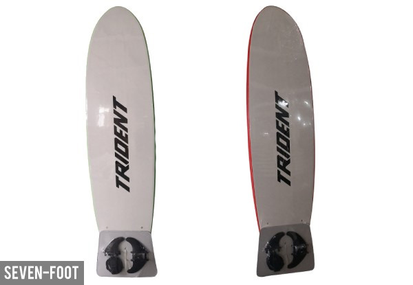 Six-Foot Fish Design Trident Soft Surfboard - Option for Seven-Foot or Eight-Foot Surfboard & Two Colours Available