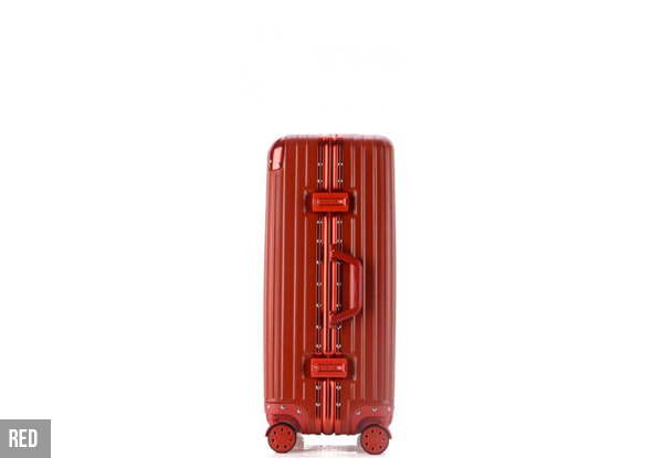 Aluminium Frame Rolling Suitcase - Two Sizes & Four Colours Available
