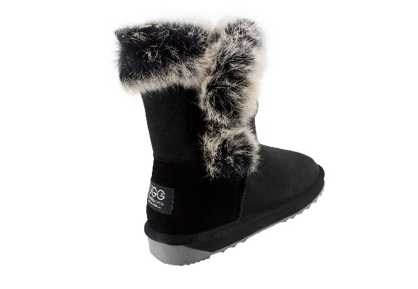 Ugg Australian-Made Water-Resistant Fur Trim Button Women's Boots - Six Sizes Available