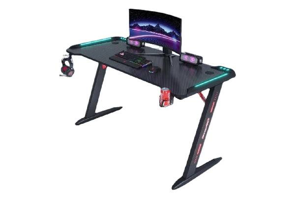 Gaming Z-Shaped Desk with RGB Light