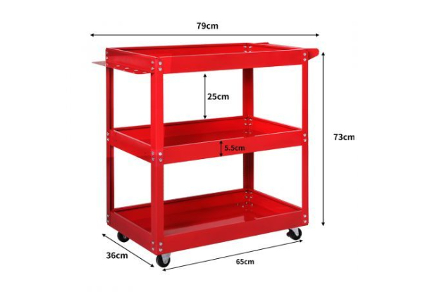 Three-Tier Trolley Garage Tool Cart Storage - Three Colours Available