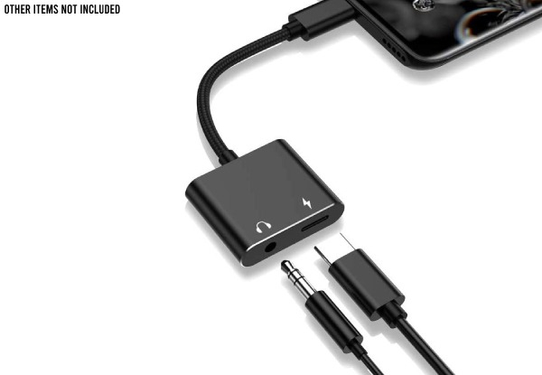 Two-in-One USB C to 3.5mm Headphone Jack Charging Adapter
