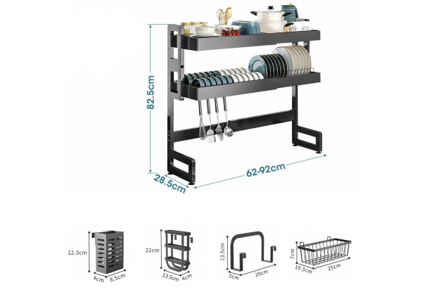 Over Sink Dish Drying Rack - Option for Two-Tier
