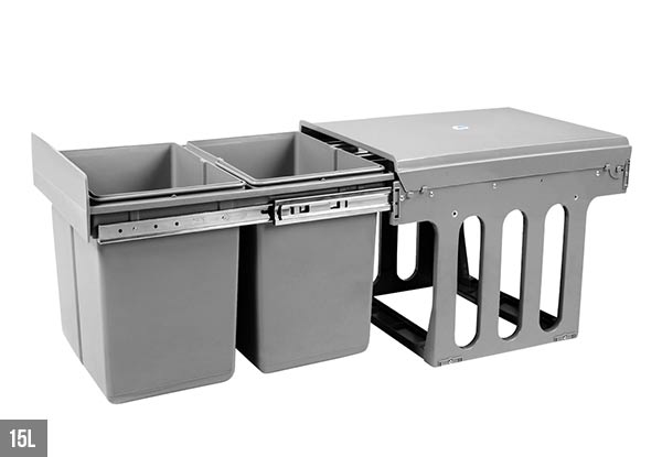 Pull-Out Bin with Two Compartments - Two Sizes Available