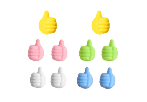 10-Piece Silicone Thumb Wall Hooks