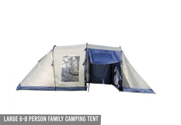 Large 6-8 Person Family Camping Tent - Option for 4-6 Person Tent