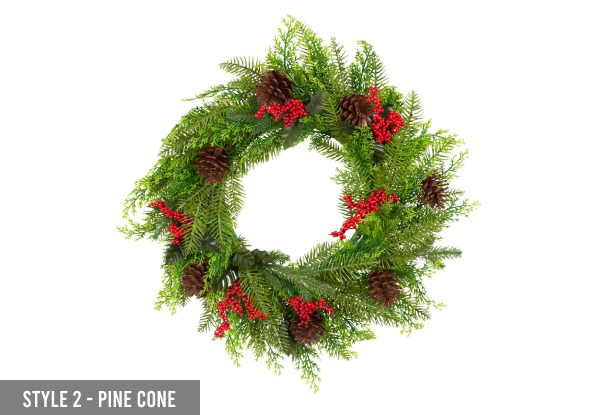 Santa's Helper 50cm Christmas Wreath - Two Styles Available