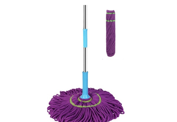 Microfibre Twist Mop with One-Piece Extra Refill - Available in Two Colours & Options for Two-Set