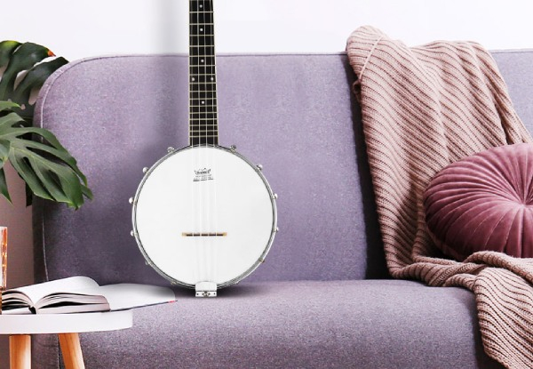 Melodic Four-String Banjo Music Instrument for Beginner with Picks & Frets