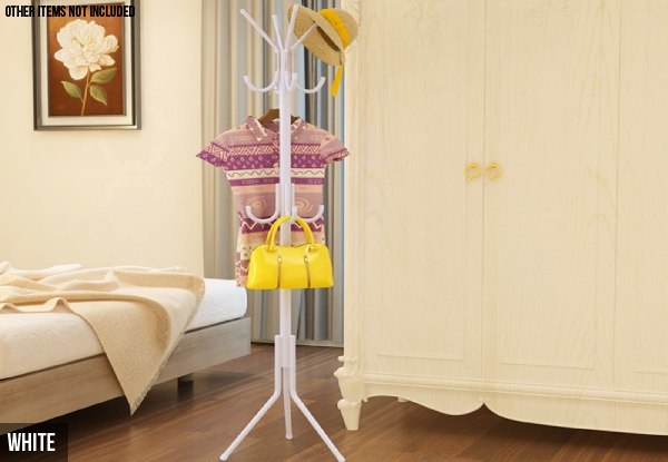 12 Hook Hat & Coat Stand - Two Colours Available