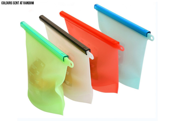 Reusable Silicone Food Storage Bag - Options for One, Two or Four Pack