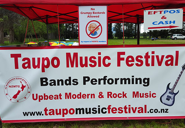 Ticket to the Taupo Music Festival, 3rd February 2018