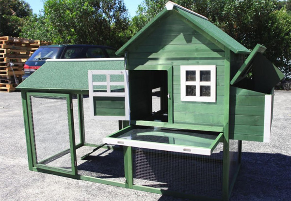 Deluxe Chicken or Rabbit Hutch with Run