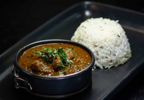 Indian Meal Combo incl. Traditional Chicken Curry, Cumin Flavoured Rice, Paratha & Coke - Option for South African Meal Combo