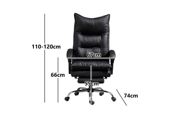 PU Black Markus Office Chair with Footrest