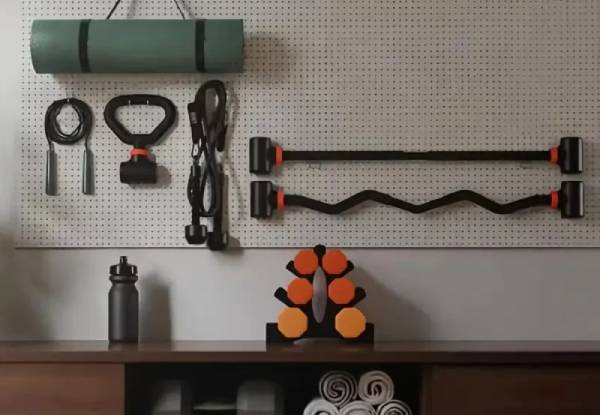 Adjustable Dumbbell Converter - Option for Curl or Straight Bar