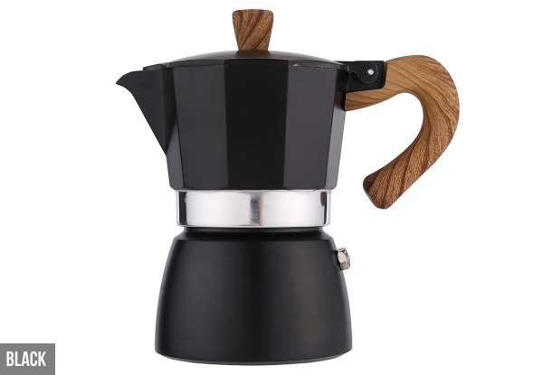 300ml Aluminium Espresso Coffee Maker Pot - Three Colours Available