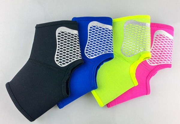 One Ankle Support Slip-On Sleeve - Four Colours Available & Option for Two-Pack with Free Delivery