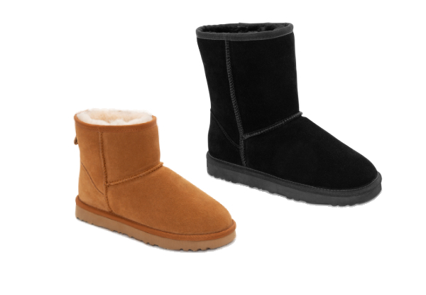 Genuine Australian Sheepskin Unisex Mini or Short Classic Suede UGG Boots in Large Size Range - Two Styles & Three Sizes Available