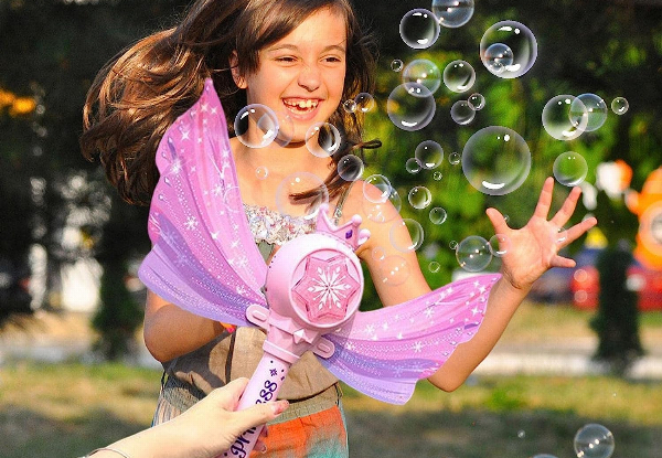 Princess Butterfly Magic Wand Bubble Machine Toy