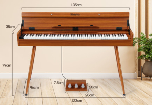 Melodic 88-Key Full-weighted Digital Piano with Wooden Stand & Sustain Pedal