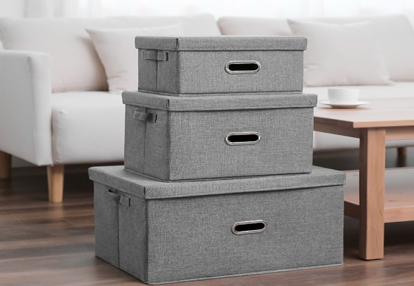 Foldable Canvas Storage Box  - Four Sizes & Three Colours Available