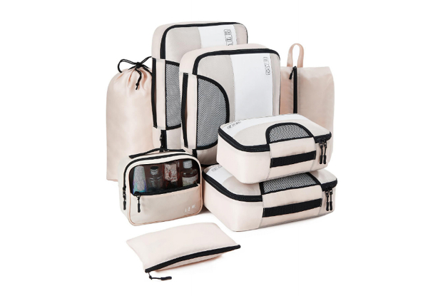 Eight-Piece Travel Packing Cube Set - Available in Three Colours & Option for Two Sets