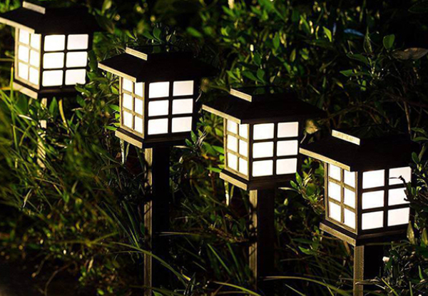 Two-Pack Mini Home Garden Outdoor Solar Lawn Lamp - Options for Four- or Six-Pack