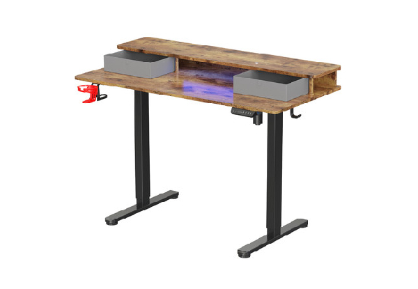 Two-Tier LED RGB Electric Standing Desk - Two Colours Available