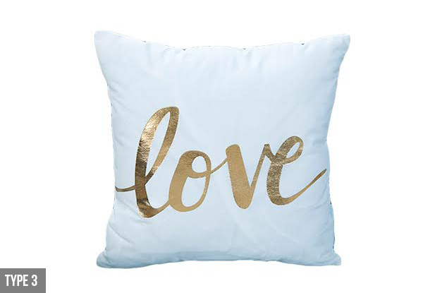 Gold Printed Cushion Cover - Seven Designs Available
