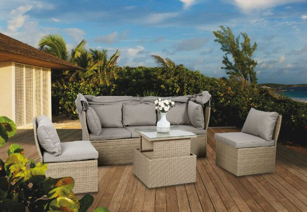 Ifurniture Laval Modular Lounge Canopy Sofa Set with Adjustable Coffee Table