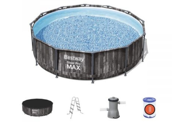 Bestway 4.27m x 1.07m Steel Pro Max Pool - Incl. Filter Pump, Ladder & Cover