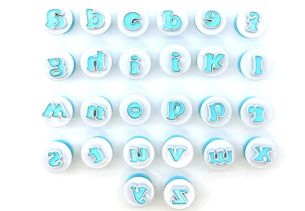 10 Food Decorating Number Pieces - Options for Uppercase Letters 26-Pieces or Lowercase Letters 26-Pieces