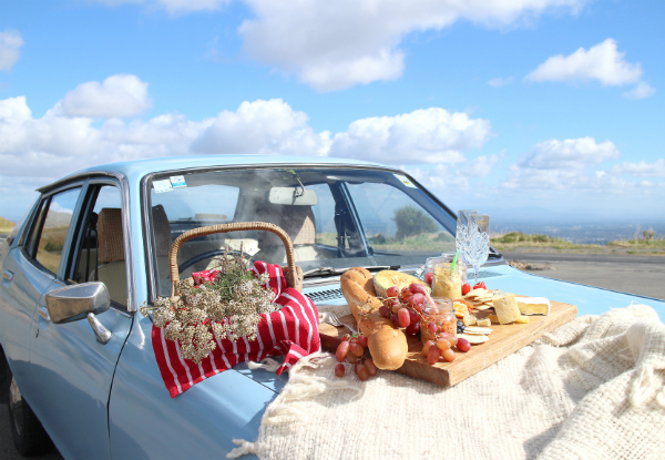 Two-Hour Classic Car Tour to a Destination of Your Choice incl. Cheese Platter & Snacks for up to Two People
