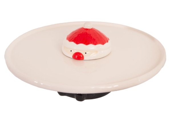 Bread & Butter Santa Footed Cake Plate