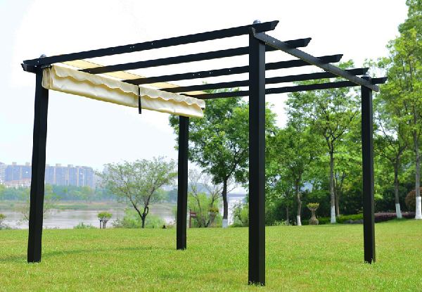 Sure Sheds Aluminium Pergola with Retractable Canopy