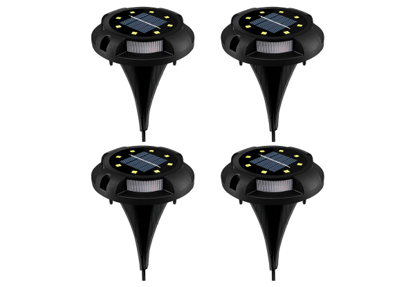 LED Solar Powered Ground Lights - Two Colours Available - Options for Four, Six & 12-Packs