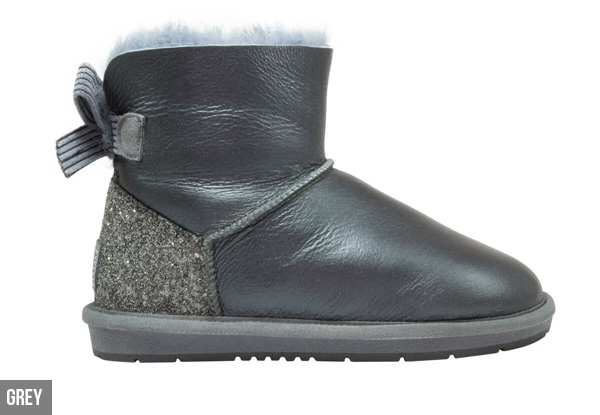 Auzland Women's Nappa Mini Ribbon UGG Boots - Two Colours Available