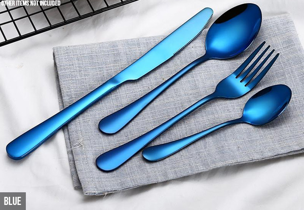 Four-Piece Colourful Cutlery Set - Six Colours Available