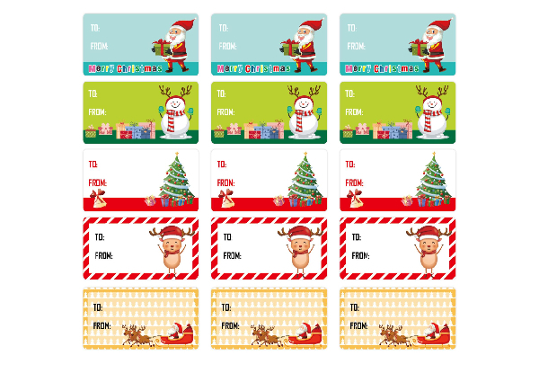 500-Piece Christmas Gift Label Stickers