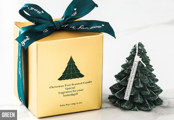 Christmas Tree Scented Candle - Four Colours Available