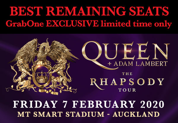 Best Remaining Seats ON THE FIELD to Queen + Adam Lambert, Friday, 7 February 2020 at Mt Smart Stadium (Booking & Service Fees Apply)