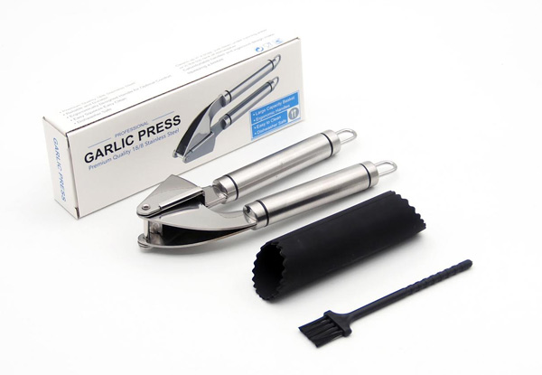 Garlic Press & Peeler Set