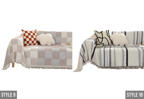 Multipurpose Reversible Sofa Cover Protector with Tassels - 18 Styles Available & Seven Sizes Available