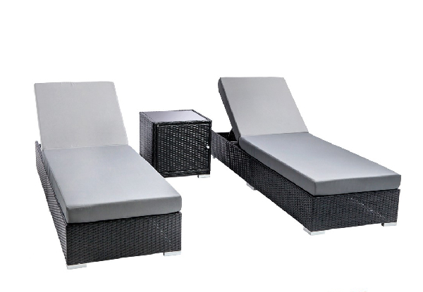 Piscina Sun Lounger Three-Piece Set with Three Coloured Cushion Cover Sets